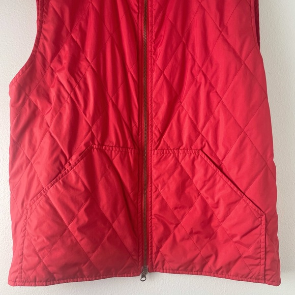 J Crew REVERSIBLE Blood orange Quilted Vest size M - Picture 4 of 8
